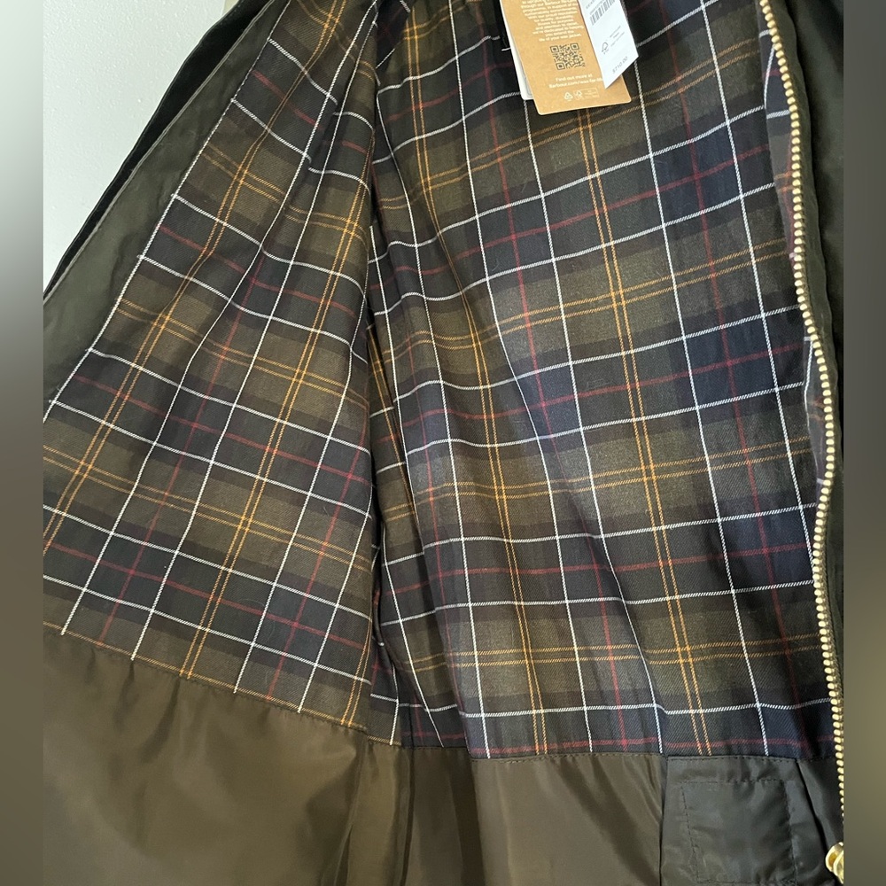 Barbour Solway Wax Jacket Trench Coat Olive MWX24810L71 $710 Medium CN462 - Picture 5 of 16